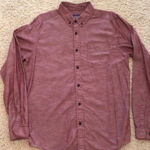 Men’s Patagonia red organic cotton shirt.